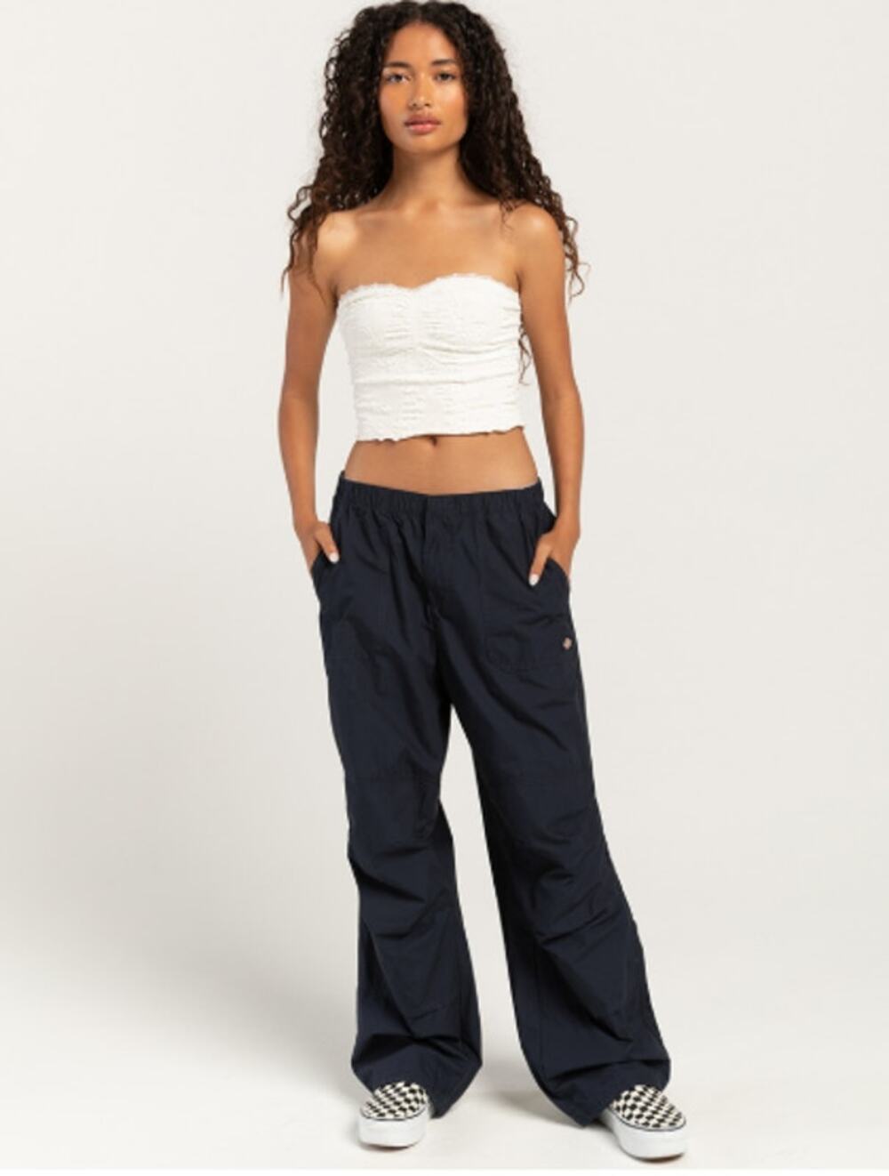 Dickies Fisherville Utility Pants Women’s Small Navy Double Knee Baggy